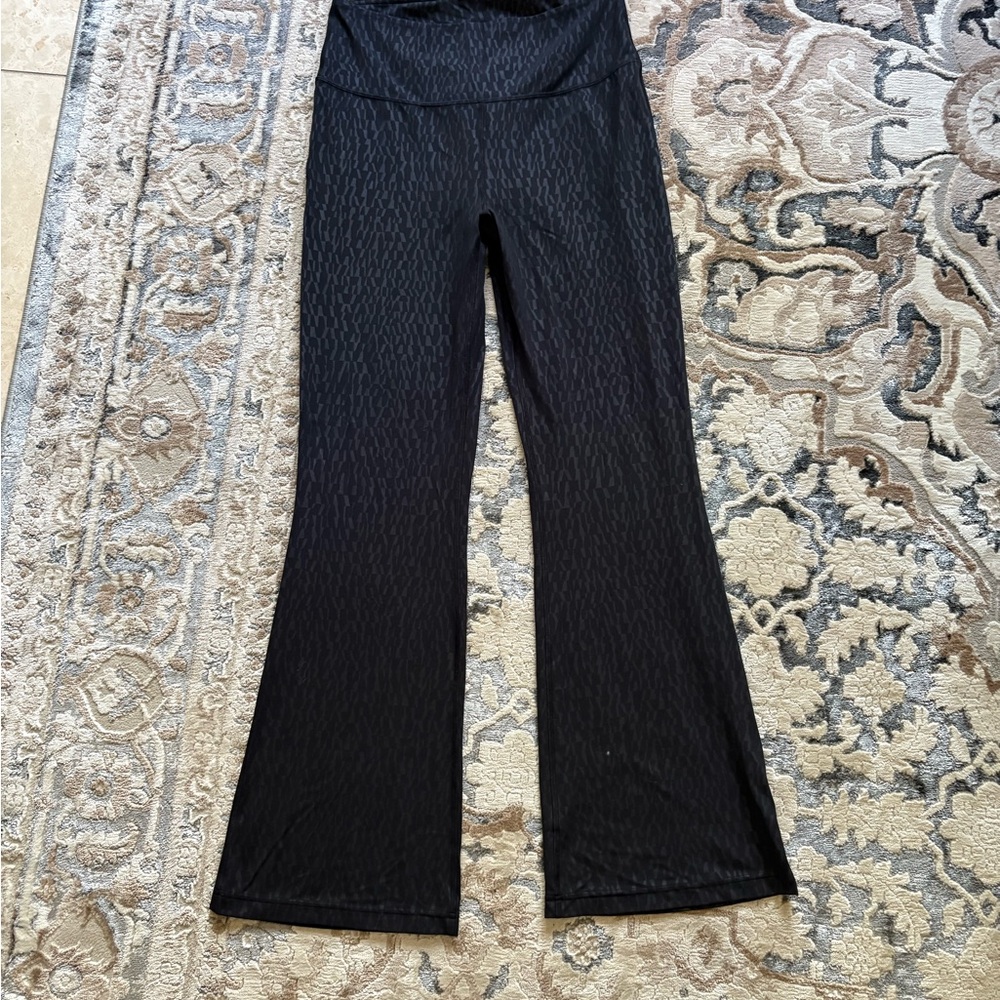 Lululemon Black Flare Yoga Pants with Wide Waistband